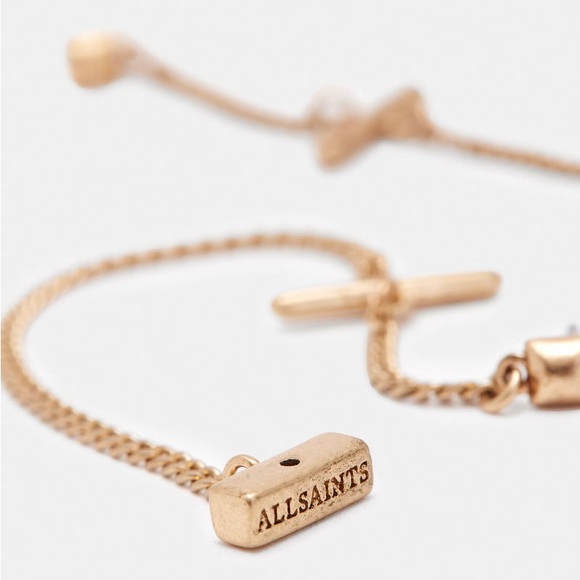 ALLSAINTS Talia Gold-Tone Toggle Earrings - Picture 4 of 9